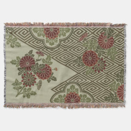 Schöne Vintage japanische Blüte Decke