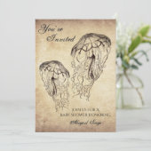 Schöne Vintage Jellyfish Beach Baby Dusche Einladung (Stehend Vorderseite)