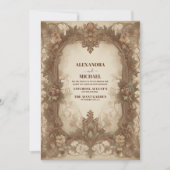 Schöne Vintage Jugendstil-Hochzeit Einladung (Vorderseite)