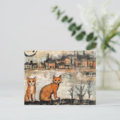 Schöne Vintage-Katzen am See Postkarte (Stehend Vorderseite)