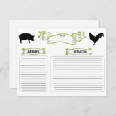 Schöne Vintage Kochkarten mit Tieren Postkarte (Vorne/Hinten)