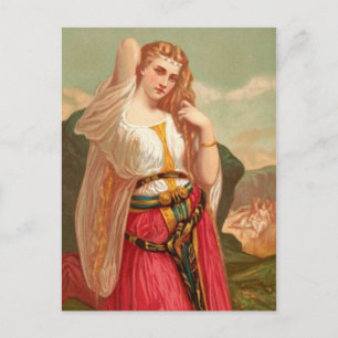 Schöne Vintage Lady Postkarte