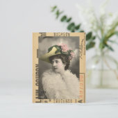 Schöne Vintage Lady Postkarte (Stehend Vorderseite)