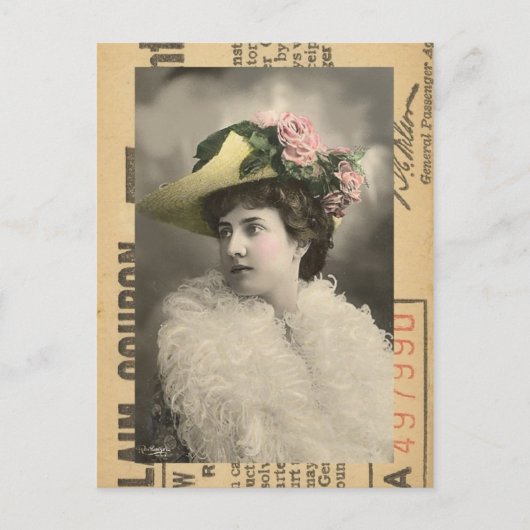 Schöne Vintage Lady Postkarte (Vorderseite)