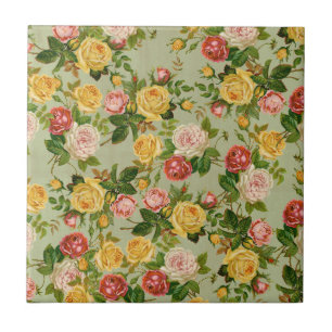 Schöne vintage ländliche Blumenmuster Girly Rose Fliese