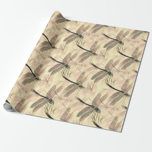 Schöne Vintage-Libellen-Muster-Geschenk Geschenkpapier (Ungerollt)