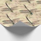 Schöne Vintage-Libellen-Muster-Geschenk Geschenkpapier (Ecke)