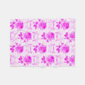 Schöne Vintage Lila Blüte Fleecedecke (Vorderseite (Horizontal))