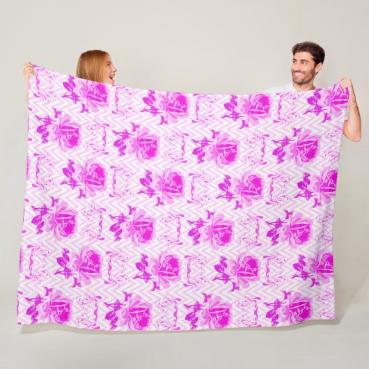 Schöne Vintage Lila Blüte Fleecedecke (Beispiel)