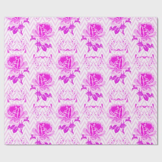 Schöne Vintage Lila Blüte Geschenkpapier (Flach)