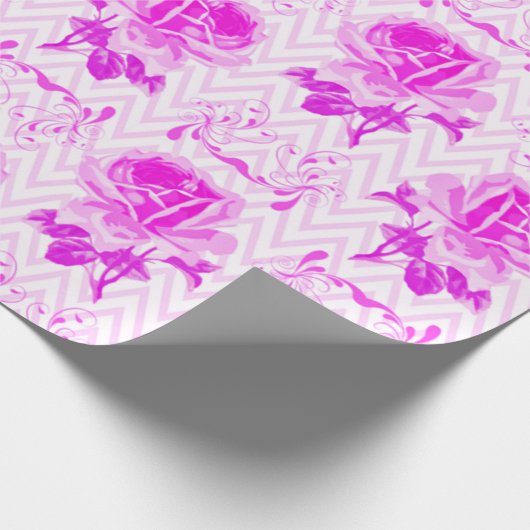 Schöne Vintage Lila Blüte Geschenkpapier (Ecke)