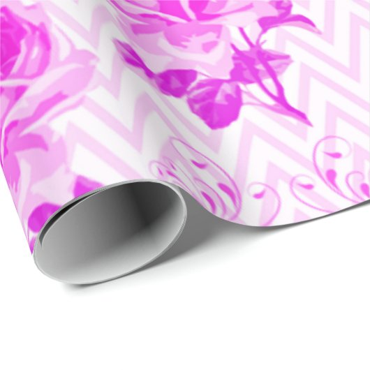 Schöne Vintage Lila Blüte Geschenkpapier (Rolleneckpunkt)