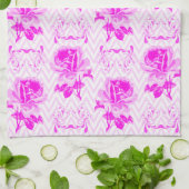 Schöne Vintage Lila Blüte Geschirrtuch (Gefaltet)