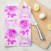 Schöne Vintage Lila Blüte Geschirrtuch (Viertel Falte)