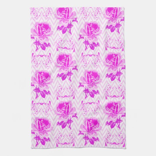 Schöne Vintage Lila Blüte Geschirrtuch (Vertikal)