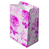 Schöne Vintage Lila Blüte Mittlere Geschenktüte (Rückseite Schrägansicht)