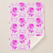 Schöne Vintage Lila Blüte Sherpadecke (Vorderseite)