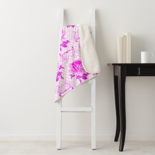 Schöne Vintage Lila Blüte Sherpadecke (Beispiel)