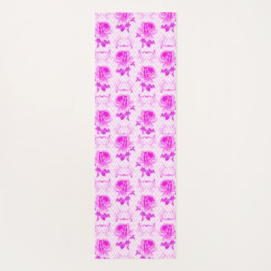 Schöne Vintage Lila Blüte Yogamatte (Rückseite)