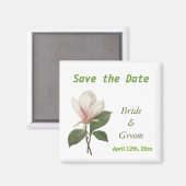 schöne Vintage Magnolische Blume Save the Date Magnet (Vorderseite/Rückseite)