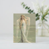 Schöne Vintage Meeresgöttin Postkarte (Stehend Vorderseite)