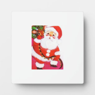 Schöne vintage Mitte Jahrhundert Mod Santa & Renti Fotoplatte