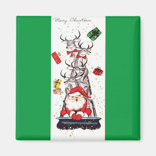 Schöne Vintage Mitte Jahrhundert Mod Santa & Renti Magnet