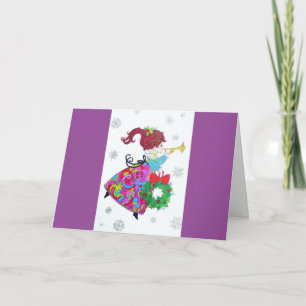 Schöne Vintage Mitte Jahrhunderts Mod Retro Angel Feiertagskarte