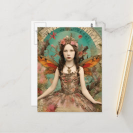 Schöne, Vintage Mixed Media Collage Postkarte