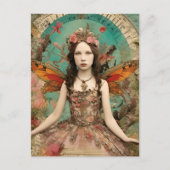 Schöne, Vintage Mixed Media Collage Postkarte (Vorderseite)