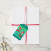 Schöne Vintage Mod Rentier Geschenkanhänger (Mit Garn)