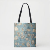Schöne Vintage Muscheln in Blau Tasche (Vorderseite)