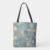 Schöne Vintage Muscheln in Blau Tasche (Rückseite)