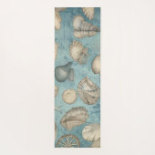 Schöne Vintage Muscheln in Blau Yogamatte (Rückseite)