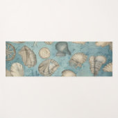 Schöne Vintage Muscheln in Blau Yogamatte (Vorderseite (Horizontal))