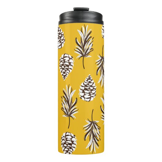 Schöne Vintage Nahtlose Herbstelemente Thermosbecher (Vorderseite)