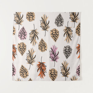 Schöne Vintage Nahtlose Herbstelemente Wandteppich
