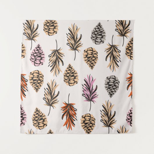 Schöne Vintage Nahtlose Herbstelemente Wandteppich (Vorderseite)