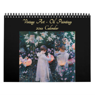 Schöne Vintage-Ölgemälde feine Kunst 2026 Wand Kalender