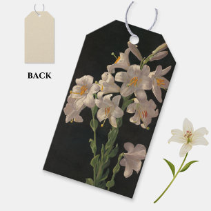 Schöne Vintage Osterlilien - Geschenk-Tag Geschenkanhänger