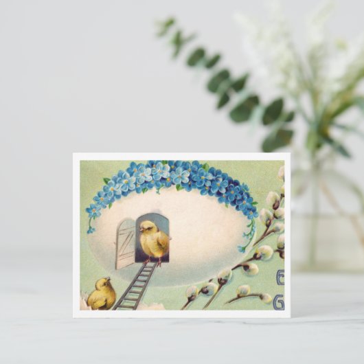 Schöne Vintage Osterpostkarte Postkarte (Stehend Vorderseite)