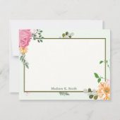 Schöne Vintage, Personalisierte Blumenwirtschaft Mitteilungskarte (Vorderseite)