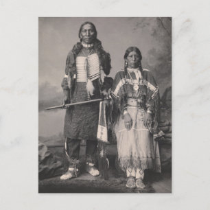 Schöne Vintage-Porträts amerikanischer Ureinwohner Postkarte
