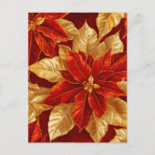 Schöne Vintage Red Gold Poinsettias Weihnachten (Vorderseite)