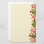 Schöne Vintage Rosa Apricot Rose Elegant Briefpapier (Vorne/Hinten)