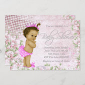 Schöne Vintage Rosa Kinderdusche Einladung (Vorne/Hinten)