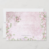 Schöne Vintage Rosa Kinderdusche Einladung (Rückseite)