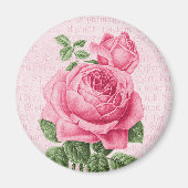 Schöne Vintage Rosa Rosa Magnet (Vorne)