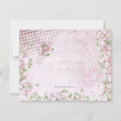 Schöne Vintage Rosa Stork Baby Dusche Einladung (Rückseite)