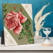 Schöne Vintage Rosa- und Lace-Plaque Fotoplatte (Seite)